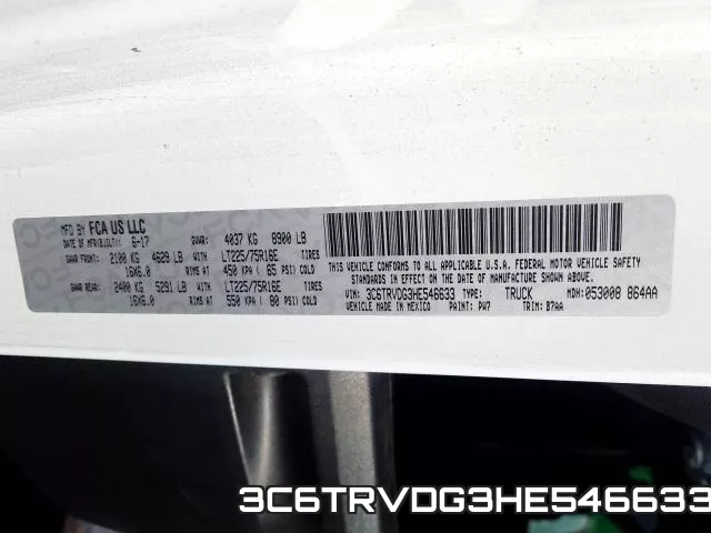 3C6TRVDG3HE546633 фото 2