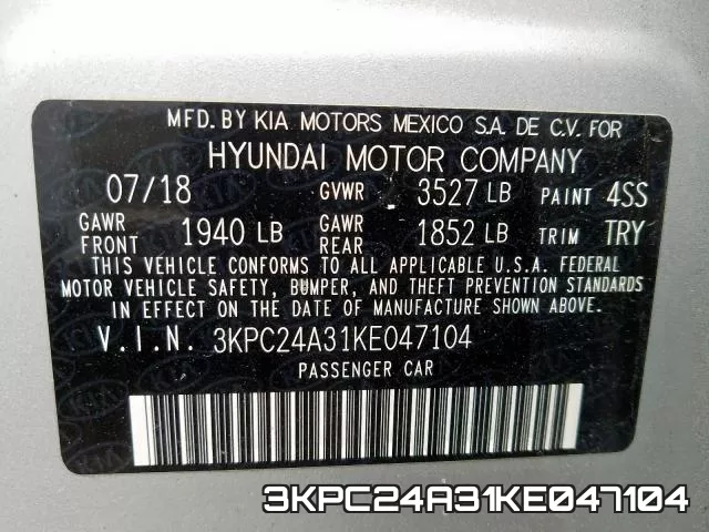 3KPC24A31KE047104 фото 2