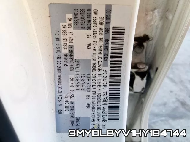 3MYDLBYV1HY184744 фото 2