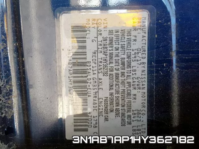 3N1AB7AP1HY362782 фото 2