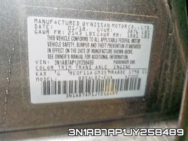 3N1AB7AP1JY258489 фото 2