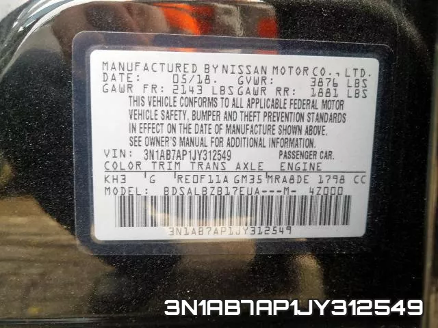 3N1AB7AP1JY312549 фото 2