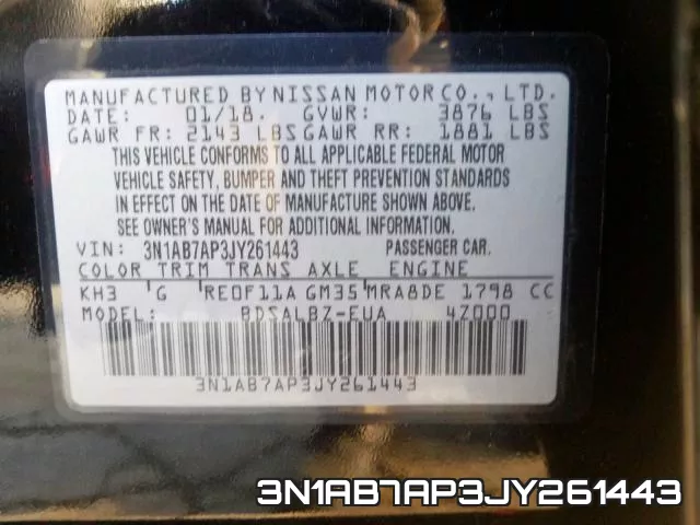 3N1AB7AP3JY261443 фото 2