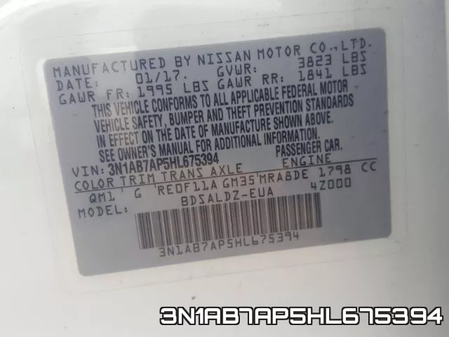 3N1AB7AP5HL675394 фото 2