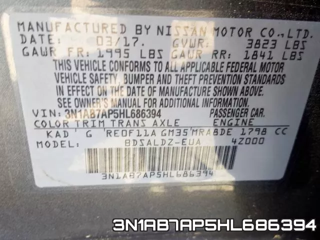 3N1AB7AP5HL686394 фото 2