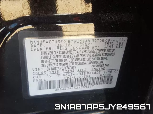 3N1AB7AP5JY249567 фото 2