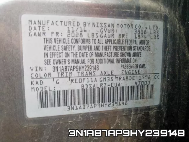 3N1AB7AP9HY239148 фото 2