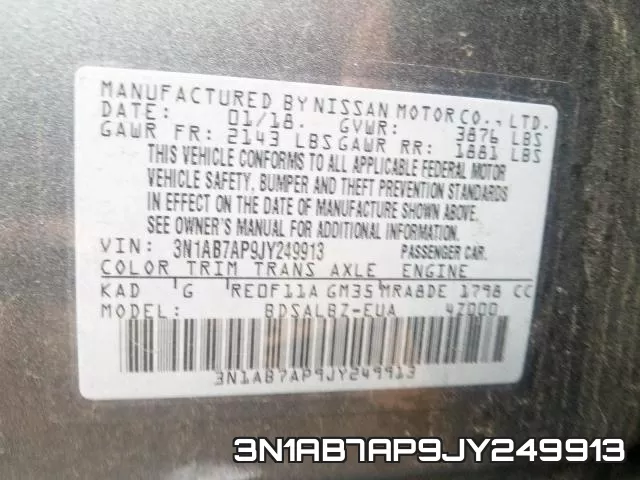 3N1AB7AP9JY249913 фото 2