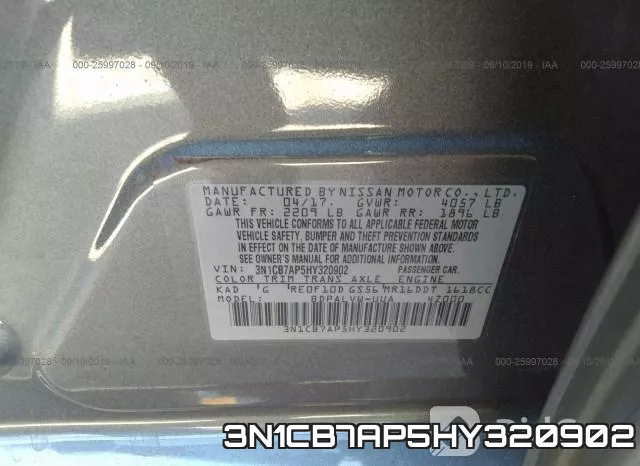 3N1CB7AP5HY320902 фото 10