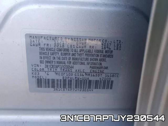 3N1CB7AP7JY230544 фото 2