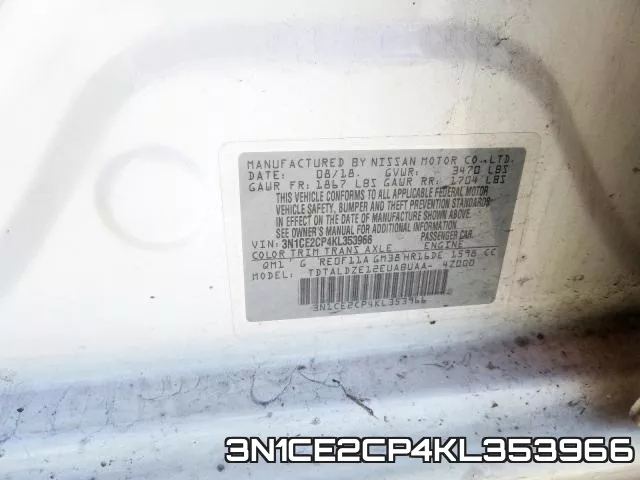 3N1CE2CP4KL353966 фото 2
