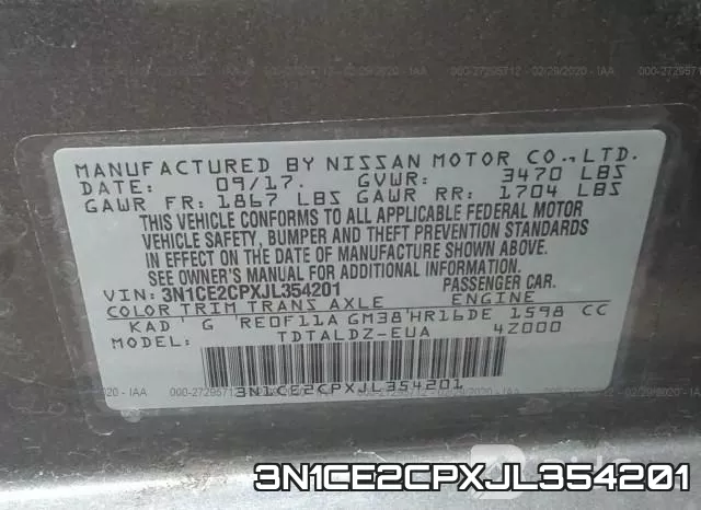 3N1CE2CPXJL354201 фото 10