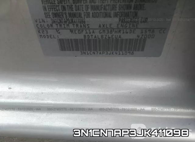 3N1CN7AP3JK411098 фото 10