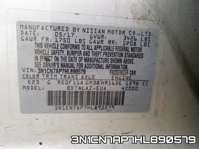 3N1CN7AP7HL890579 фото 2