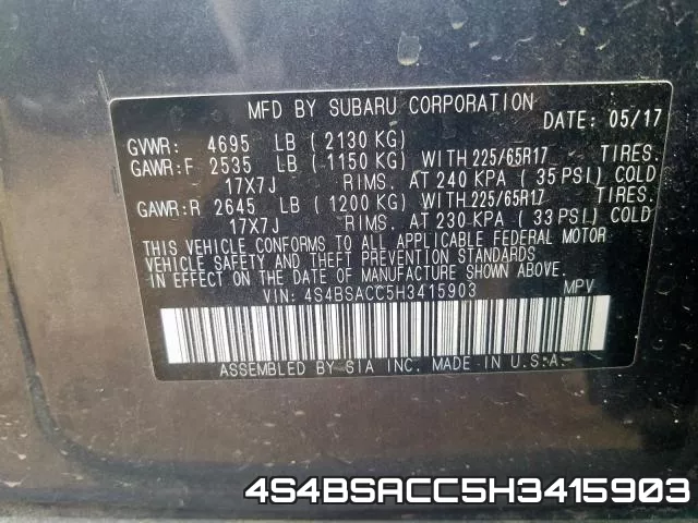 4S4BSACC5H3415903 фото 2