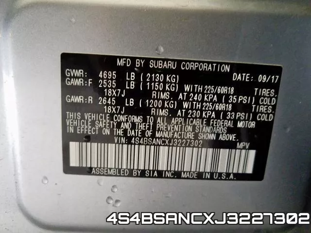 4S4BSANCXJ3227302 фото 2