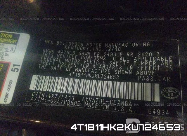 4T1B11HK2KU724653 фото 10