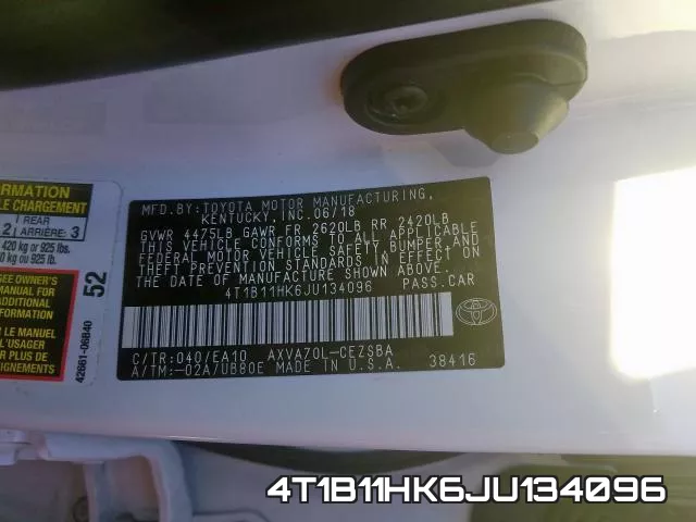 4T1B11HK6JU134096 фото 2