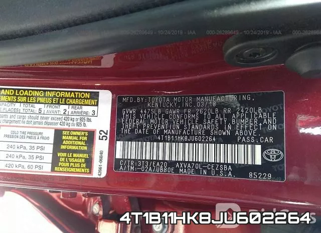 4T1B11HK8JU602264 фото 10