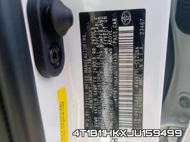 4T1B11HKXJU159499 фото 2
