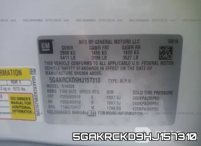 5GAKRCKD9HJ157310 фото 10