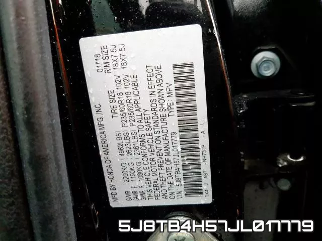 5J8TB4H57JL017779 фото 2