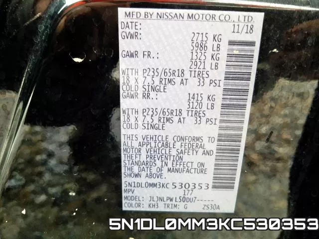 5N1DL0MM3KC530353 фото 2