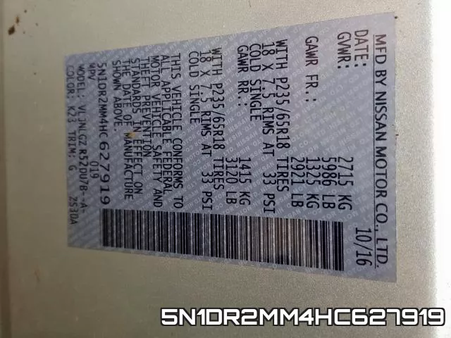 5N1DR2MM4HC627919 фото 2