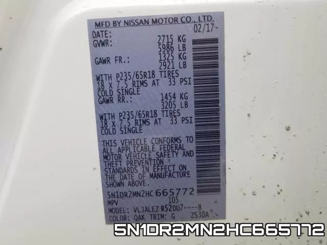5N1DR2MN2HC665772 фото 2