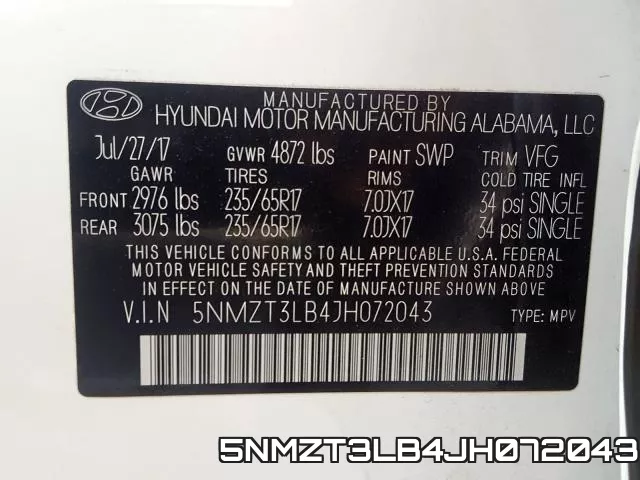 5NMZT3LB4JH072043 фото 2
