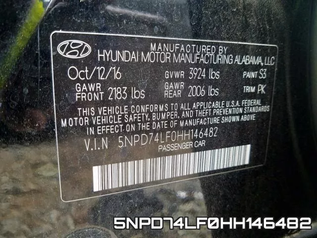 5NPD74LF0HH146482 фото 2