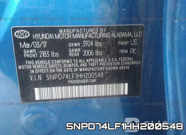 5NPD74LF1HH200548 фото 10