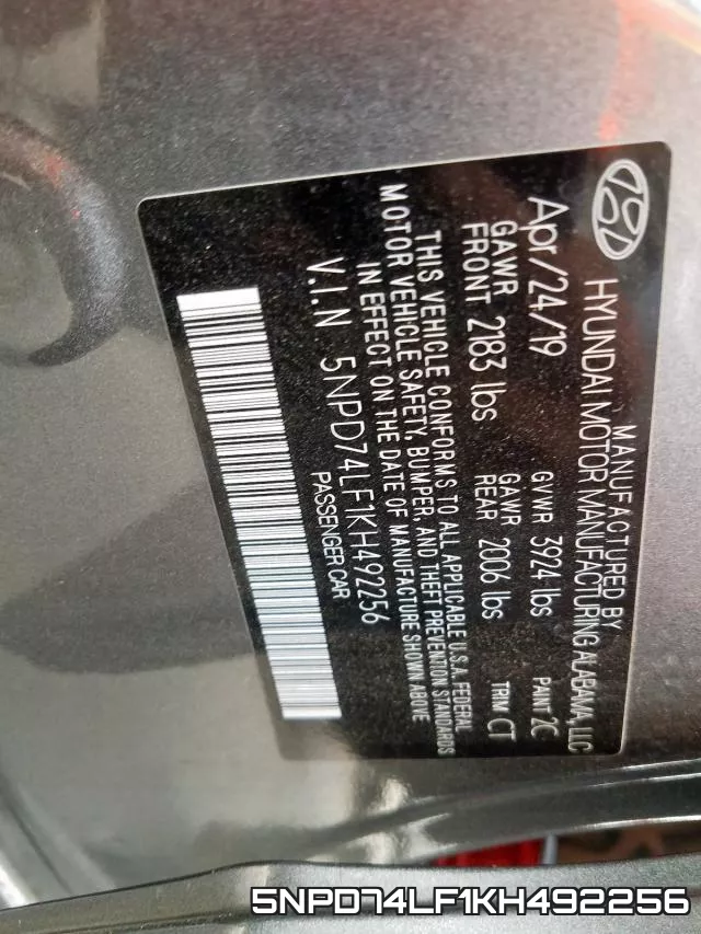 5NPD74LF1KH492256 фото 2