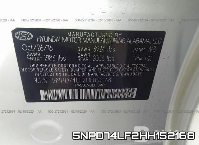 5NPD74LF2HH152168 фото 10