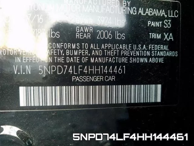 5NPD74LF4HH144461 фото 2
