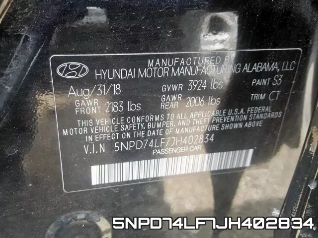 5NPD74LF7JH402834 фото 2