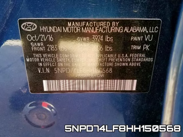 5NPD74LF8HH150568 фото 2