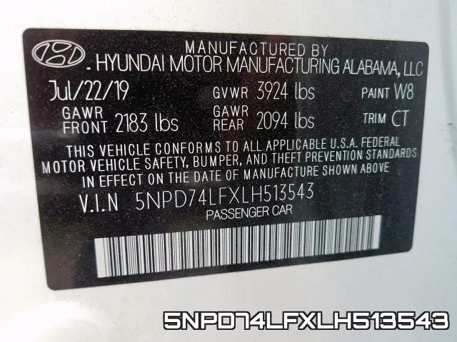 5NPD74LFXLH513543 фото 2