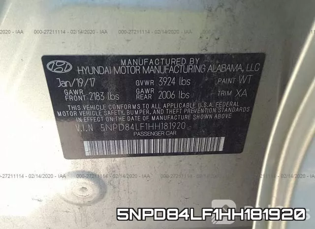 5NPD84LF1HH181920 фото 10