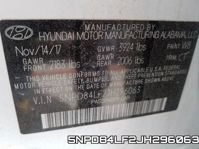 5NPD84LF2JH296063 фото 2