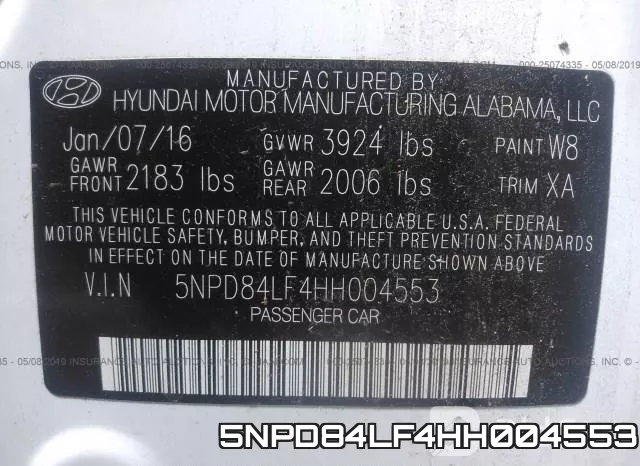 5NPD84LF4HH004553 фото 10