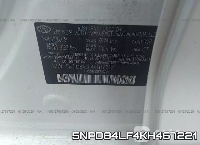 5NPD84LF4KH467221 фото 10