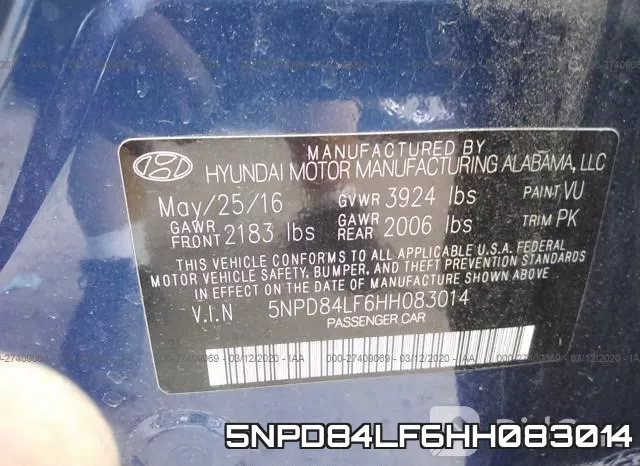 5NPD84LF6HH083014 фото 10