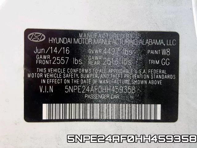 5NPE24AF0HH459358 фото 2