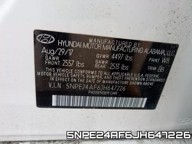 5NPE24AF6JH647226 фото 2