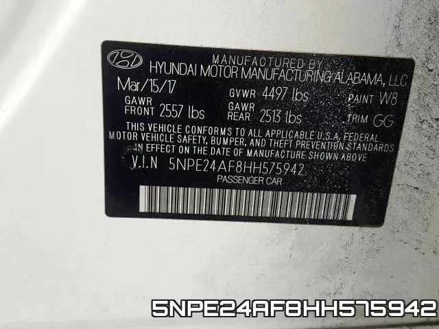5NPE24AF8HH575942 фото 2