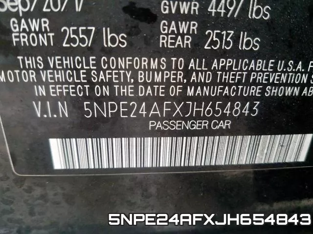 5NPE24AFXJH654843 фото 2