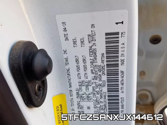 5TFCZ5ANXJX144612 фото 2