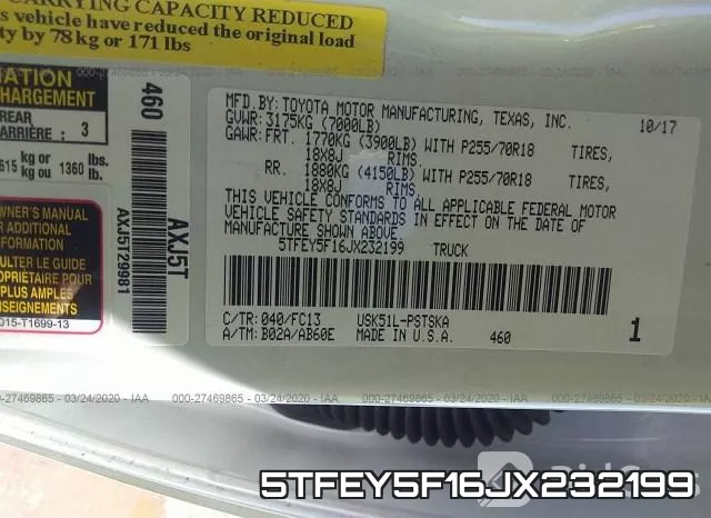 5TFEY5F16JX232199 фото 10