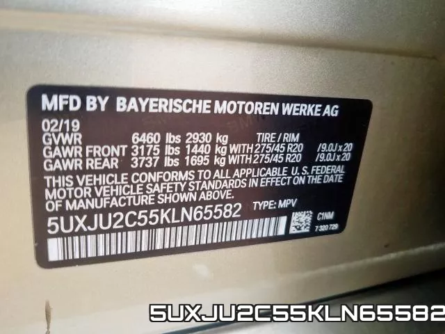 5UXJU2C55KLN65582 фото 2